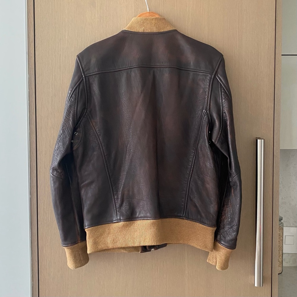 Diesel L-OIUKI Leather Bomber Jacket brown - Picture 5 of 15